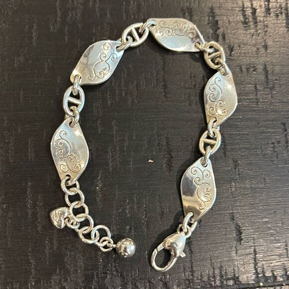 Brighton Twirl Silver Tone Swirl Boot Jack Western Boho Bracelet​​​ - Picture 3 of 8